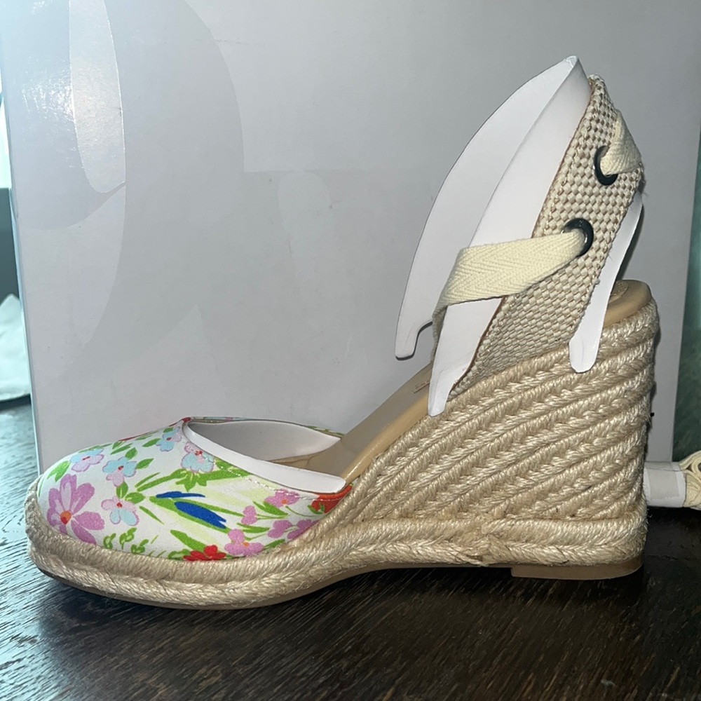 Nine West Floral Espadrille Wedges - Multicolor and Tan